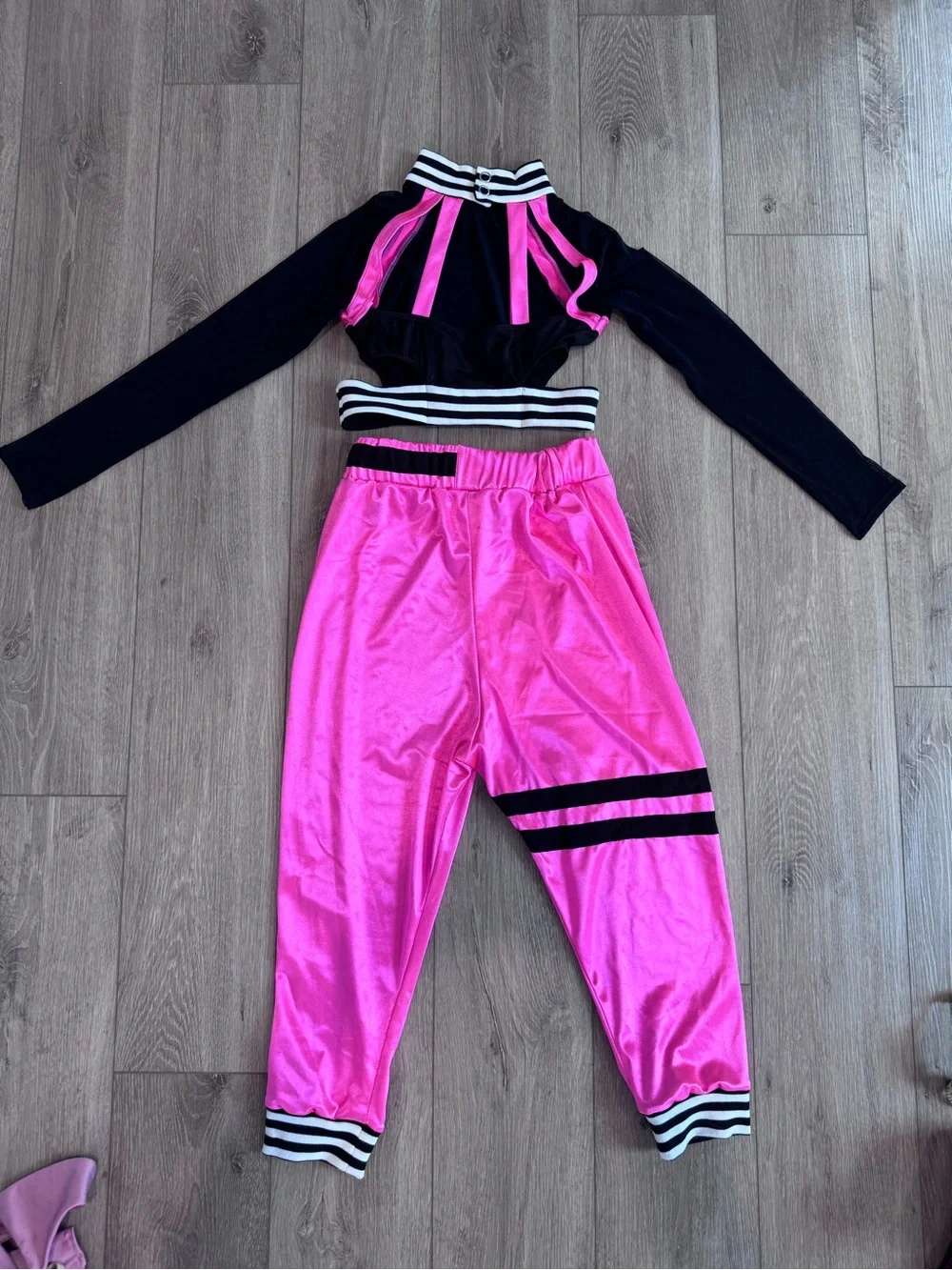 Revolution Kids Dance Costume - Black and Hot Pink Two-Piece Set